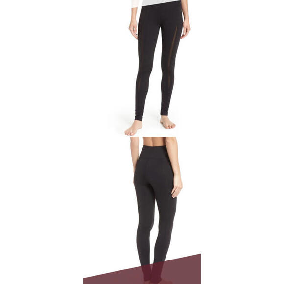NEW Zella Mesh Stripe High Waisted Leggings in Black - Size S #NA348 - Picture 1 of 3